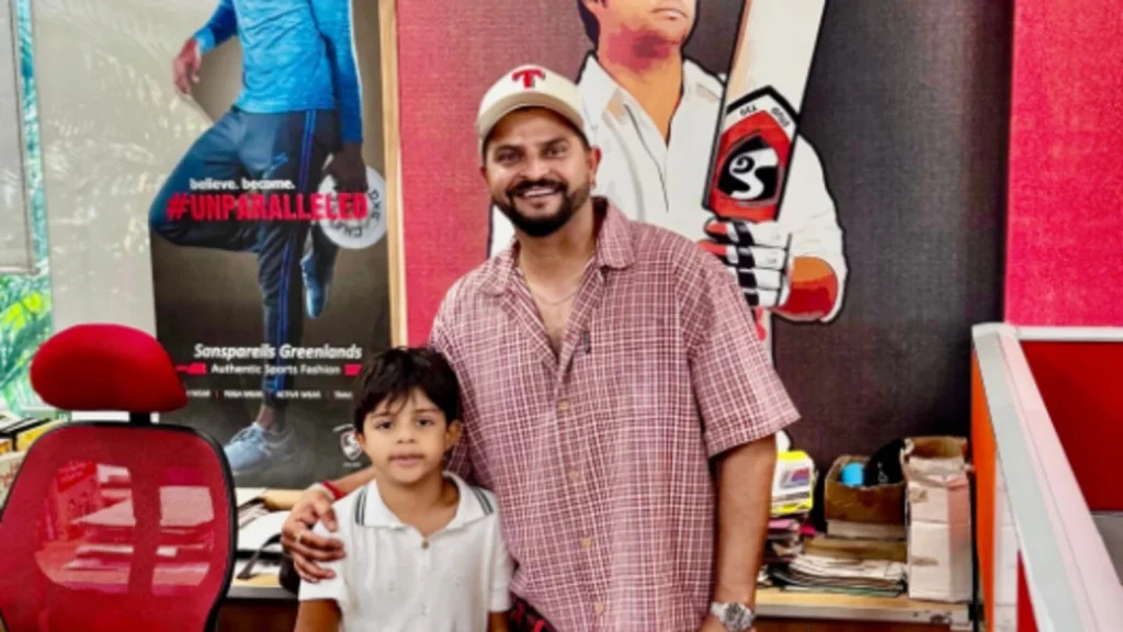Former Indian cricketer Suresh Raina's son Rio has started his cricketing journey