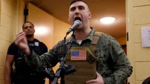 Jake Lang, the far-right activist, took part in a rally in Minneapolis , Minnesota on Saturday