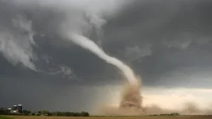 A tornado was reportedly on ground near Saint Paris village in Ohio on August 15, Saturday