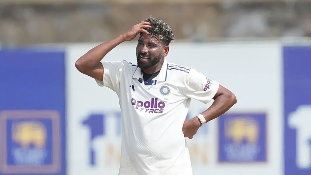 Siraj fielded the ball in the deep, and his powerful throw came dangerously close to hitting Raza, but