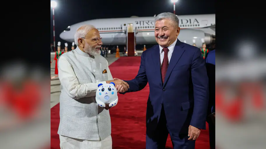 Prime Minister Narendra Modi received a warm welcome from the Indian community in Bishkek