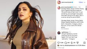 "Breaking: Deepika Padukone Allegedly Wanted 10% Of Spirit's Profits — The opening slide of the post