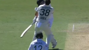 Australia cricket team fast bowler Josh Hazlewood was left visibly upset after a collision