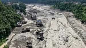The floods and landslides in Nepal have severely damaged the Rasuwa route used by pilgrims