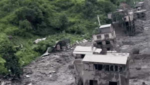 Grim aerial footage captures Nepal floods' trail of destruction, 800 still missing