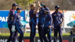 Despite the collapse, useful late contributions from Ruben Trumpelmann (12 runs off 6 balls)