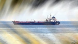 A tanker caught fire after being hit by an unidentified projectile off the Red Sea coast of Saudi Arabia
