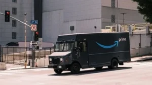 A surveillance video showing an alleged assault by an Amazon delivery driver at a California gas station
