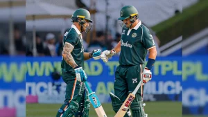 Du Plessis completed the chase in the 19th over, sealing a five-wicket victory and sending