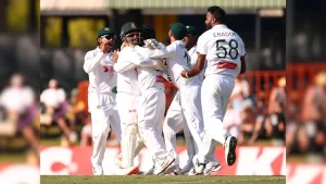 Spinner Mehidy Hasan Miraz took the key wicket of Steve Smith to reduce Australia to 161-4