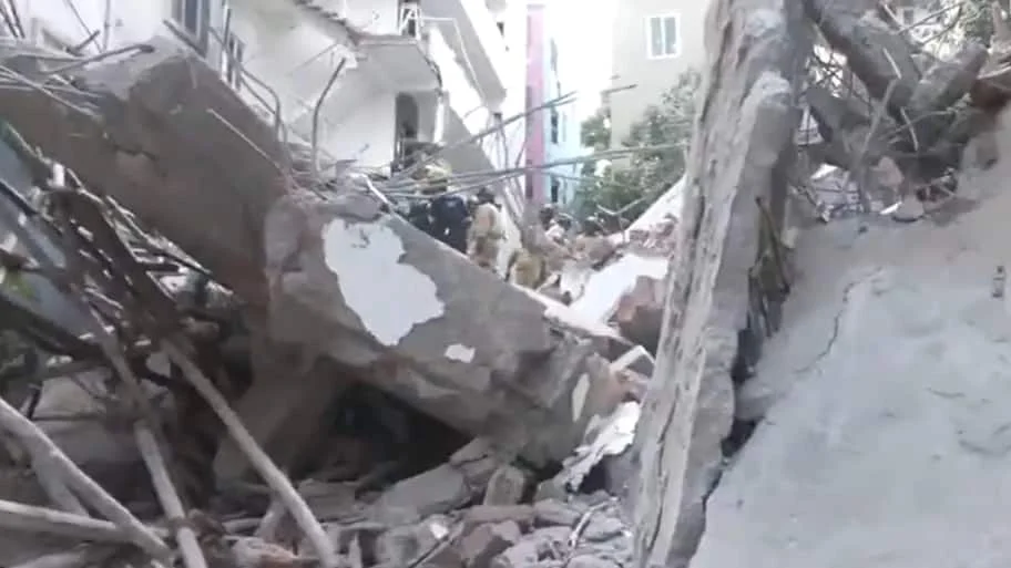 Two people were killed and several others injured after an under-construction seven-storey building