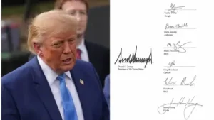 US President Donald Trump on Tuesday unveiled a voluntary accord on “super intelligence”