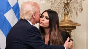 US Ambassador to Greece Kimberly Guilfoyle is at the center of a controversy over her links