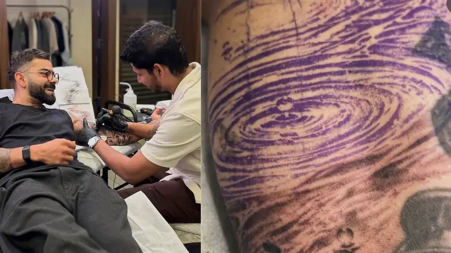 Former India captain Virat Kohli has added another tattoo to his collection, with the latest