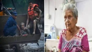 A 91-year-old woman pulled alive from a mud-filled care home in Nepal has become a striking
