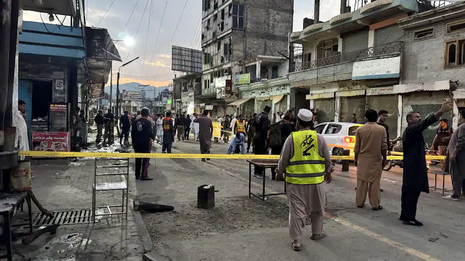 At least 12 security personnel were killed and 30 others injured after a bomb exploded near