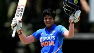 Shafali's sensational run in knockout matches continued as she became the first Indian woman