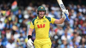 Renshaw's century made him the first Aussie to score an ODI century batting at No