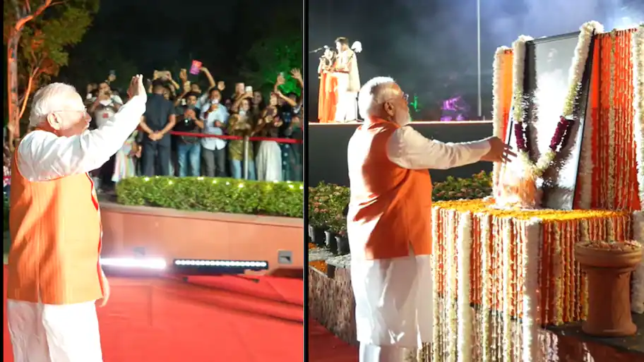 Prime Minister Narendra Modi on Friday attended a unique ‘Bhajan Clubbing’ event at Deen Dayal