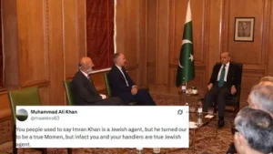 Pakistan Prime Minister Shehbaz Sharif is under fire after posting a picture with a delegation