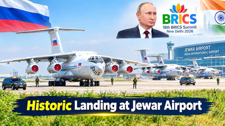 Russian IL-76 transport plane makes landing at Jewar Airport for Putin's visit ahead of BRICS