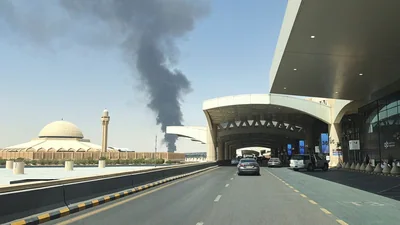 Residents in Saudi Arabia's Capital city Riyadh on Saturday witnessed smoke and flames rising