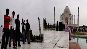 Agra: A photographer at the Taj Mahal confronted a group of young men after they allegedly