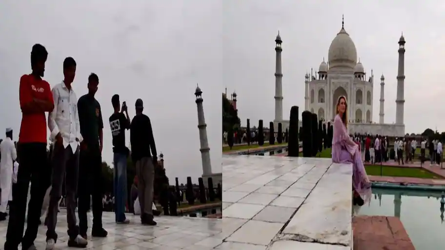 Agra: A photographer at the Taj Mahal confronted a group of young men after they allegedly