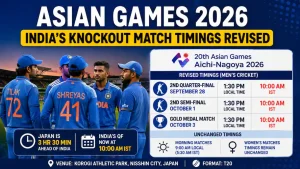 India's men's cricket team will commence its campaign at the 2026 Asian Games earlier than