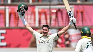 Australia struck early in South Africa's innings after Matt Renshaw made a career-best 190