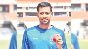 Tanay Thyagarajan finished with 11 wickets in the match after also hitting an unbeaten