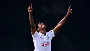 Fast bowler Hasan Mahmud took a hat-trick to help put Bangladesh in a commanding position