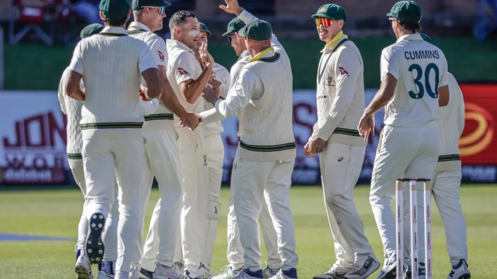 Scott Boland bowled Australia into a strong position after a lengthy rain delay on the second