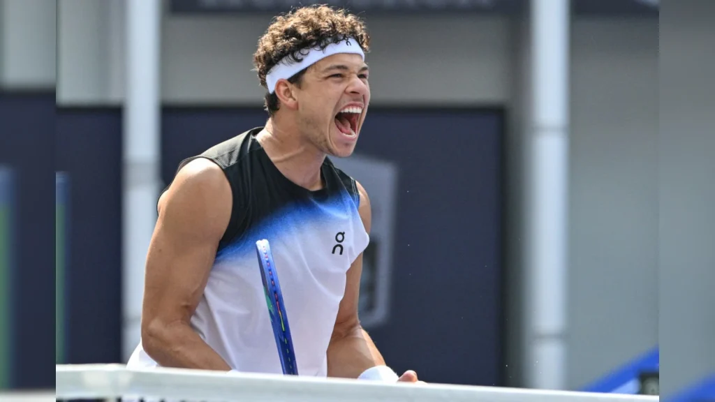 France's world number 56 Arthur Gea stunned Ben Shelton in the third round of the Shanghai