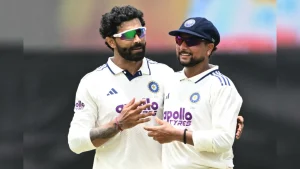 India's star spinners Kuldeep Yadav and Ravindra Jadeja engaged in some light-hearted banter
