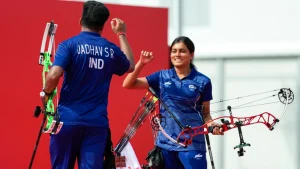 Indian archer Chikitha Taniparthi missed out on a hat-trick of medals at the ongoing Asian