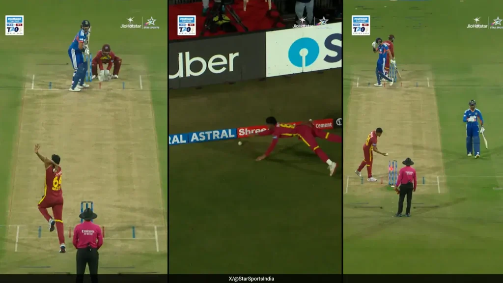 India batter Tilak Varma became the victim of his own casual approach during the third T20I