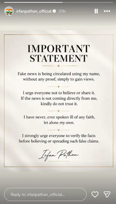 He said he never spoke 'ill' of any faith