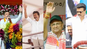BJP ahead in Nandigram, Rejinagar, Nagaon while TVK leads in Madurantakam, Dharapuram as counting