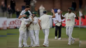 With South Africa bowled out for 329 after losing nine wickets for just 126 runs, Gibbs