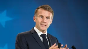French President Emmanuel Macron was to give a televised address at 1800 GMT on Sunday