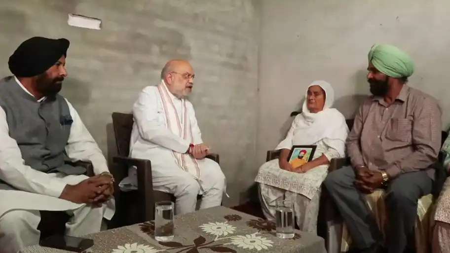 Union Home Minister Amit Shah on Tuesday met the family of Vikramjeet Singh, an anti-drug
