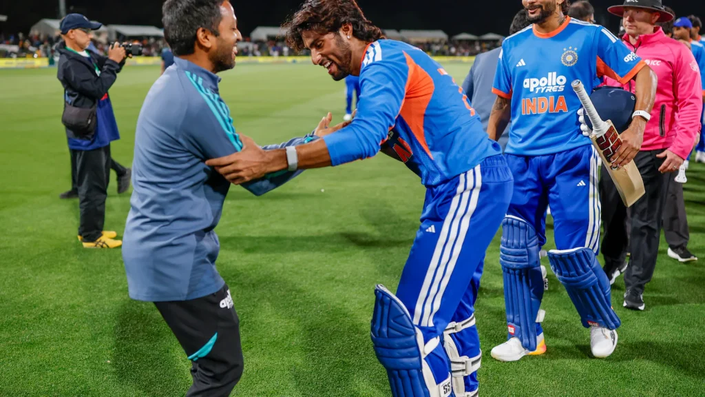 Tilak Varma made an unbeaten 51 from 26 balls to guide India to a four-wicket victory over New
