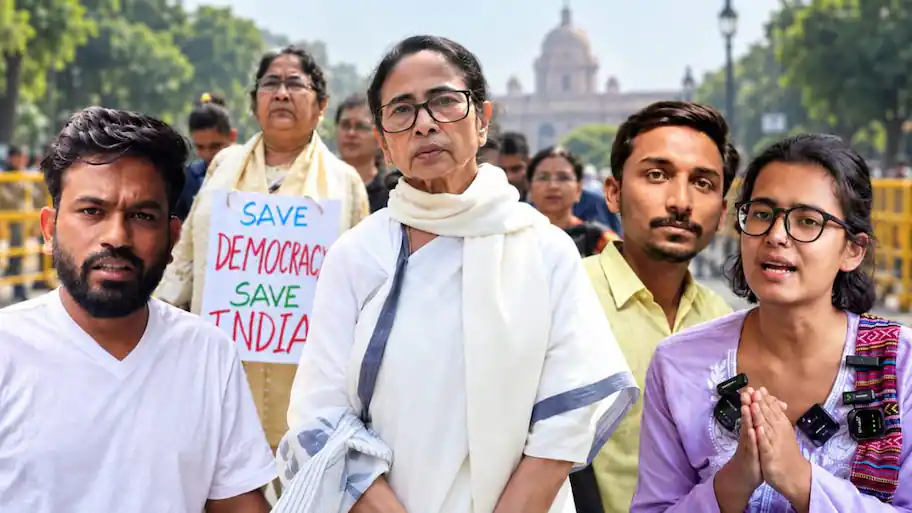 Former West Bengal chief minister Mamata Banerjee was detained near a bus stand on South