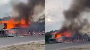 At least 10 tourists, including a five-year-old child, died when a fire tore