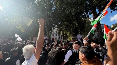 CEC stir reaches London as protests, counter-protest held at Parliament Square; Watch