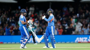 India were given a rollicking start by a 93-run opening stand between Samson (67 off 33 balls)